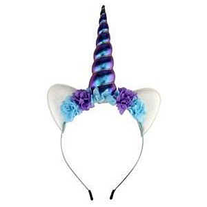 Unicorn headband turquoise and purple
