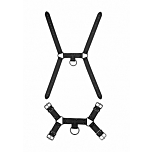 Ouch! Skulls and Bones - Male Harness with Spikes - Black