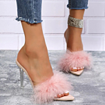 Women Fashion Sexy Transparent High Heels Pink
