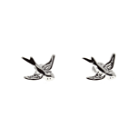 Silver Swallow Earrings - 1.3cm Width
