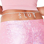Sexy Rhinestone Slut Waist Chain