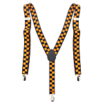 Black/ Orange Checkered 2.5cm Braces