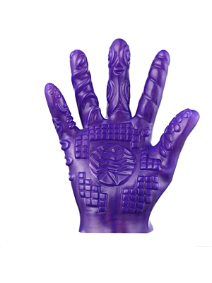 Glove with Stimulating Stripes - Purple