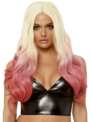 Leg Avenue - Beachy waves long ombre wig - Blond / Pink