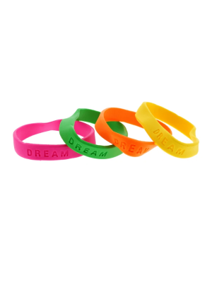 Assorted Neon DREAM Silicon Bracelets