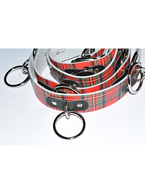 38MM RINGS W/LEATHER PIECES ON LEATHER BELT SID BELT - Red