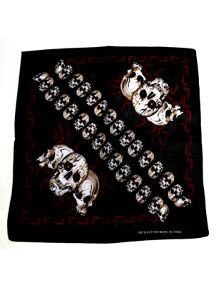 Triple Skull & Mini Skulls Bandana 53cm x 53cm