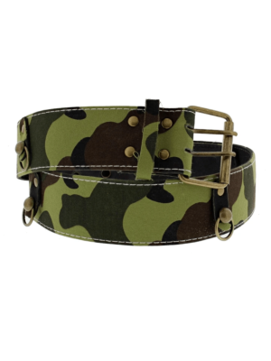 Wide Green Camouflage Belt with Rings