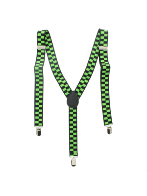 Black/ Green Checkered 2.5cm Braces