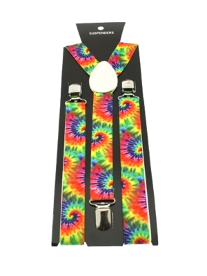 Rainbow Hippie Tie Dye 2.5cm Braces