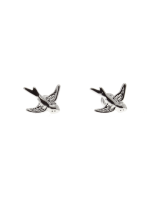 Silver Swallow Earrings - 1.3cm Width