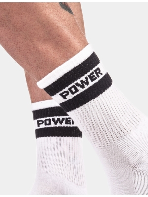 WHITE HALF FETISH SOCKS POWER