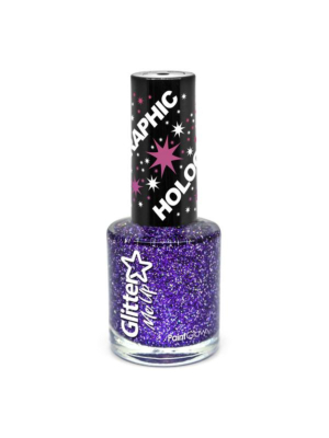 Holographic Glitter Nail Polish - Purple