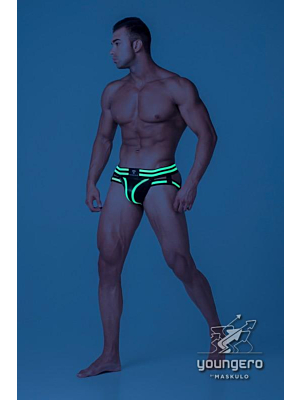 Youngero Generation Y. Men's Fetish Jockstraps. Neon Green