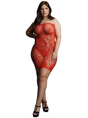 LE DÉSIR Star Rhinestone Dress - Plus Size Red
