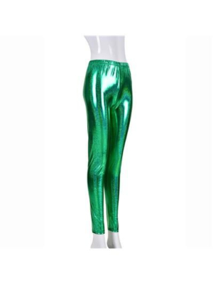 Green foil leggings