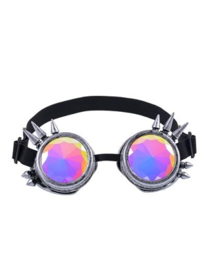 Antique Silver Spiked Kaleidoscope Goggles