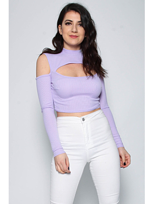 Cut Out Front Crop Top