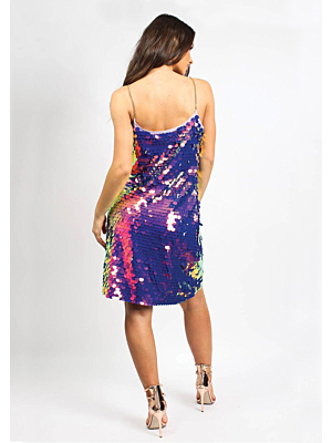 Multi Disc Sequin Cami Dress