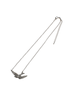 Silver Swallow Chain Necklace (4.7cm Diameter)