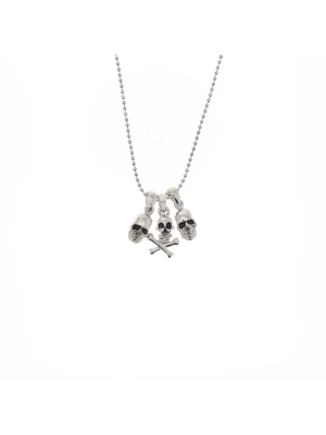 Triple Skull & Skull and Crossbones Necklace