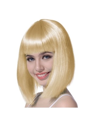 Wig Blond with bob and bangs