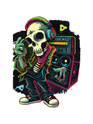 Skeleton With Boombox