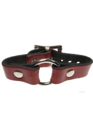 HANDMADE ROW SMALL RING JOIN LEATHER WRISTBAND - RED