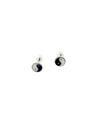 Yin Yang Stud Earrings - 0.8cm Width