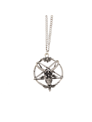 Ram on Pentagram Pendant Chain Necklace (4cm Diameter)