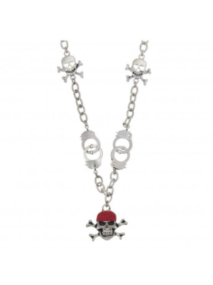 Handcuff & Pirate Skull & Crossbone Necklace