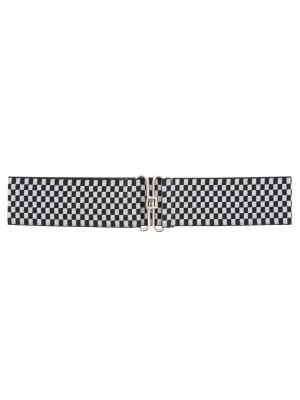 Black & White Checkered Belt with Clasp