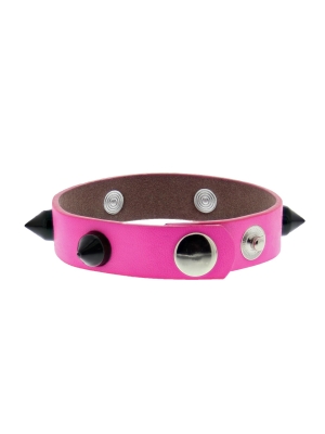 Neon Pink Conical Studded Bracelet