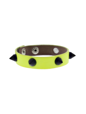 Neon Yellow Conical Studded Bracelet