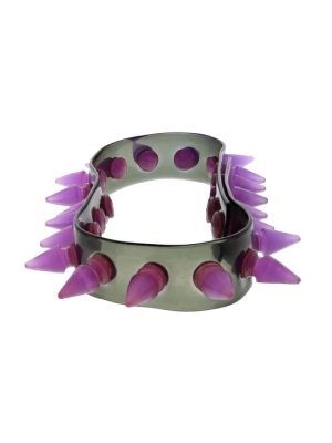 Zac's Alter Ego UV Black Necklace / Chocker With Purple Spikes